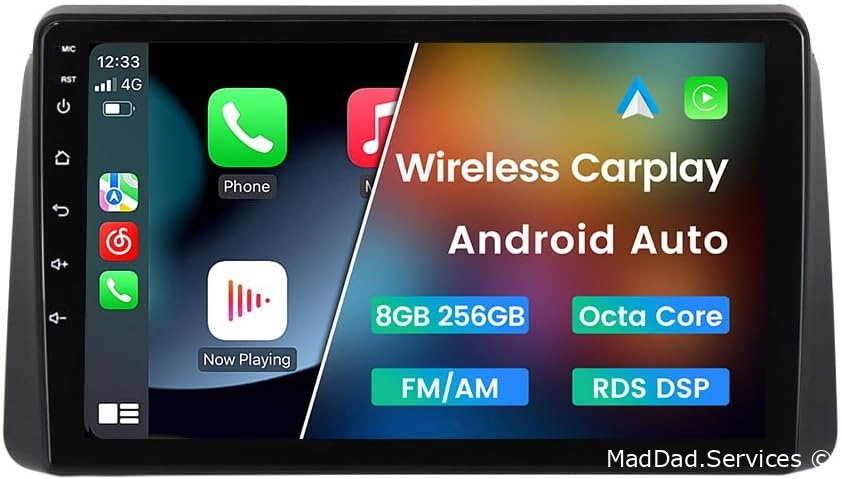 Android 13 Car Radio Stereo for Dodge Grand Caravan 2008-2020 9" 8-Core Wireless Wired Carplay Auto GPS Navi IPS FM AM RDS DSP, 8GB RAM 256GB ROM