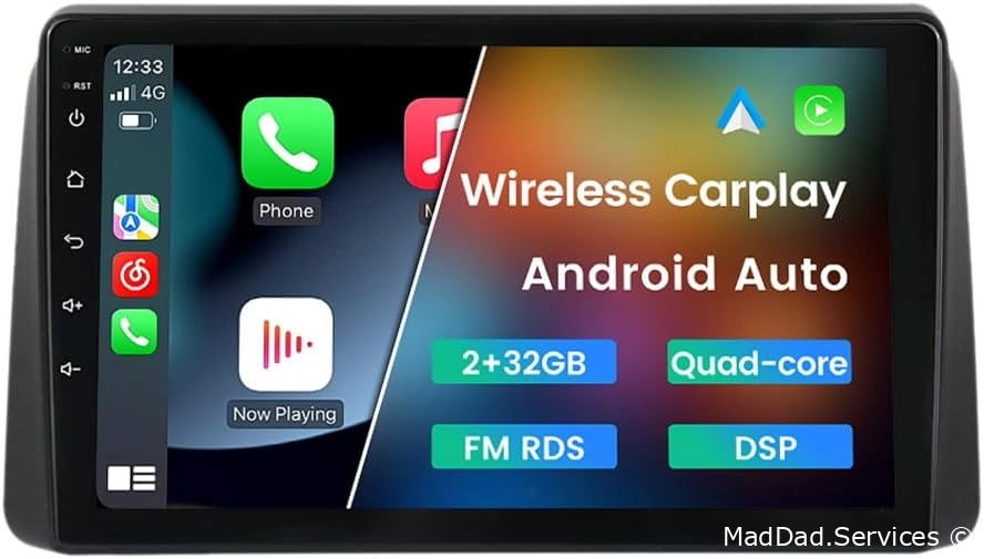 Car Radio Stereo for Dodge Grand Caravan 2008-2020 GPS Navi Wireless and Wired Car-Play Android Auto Voice Control