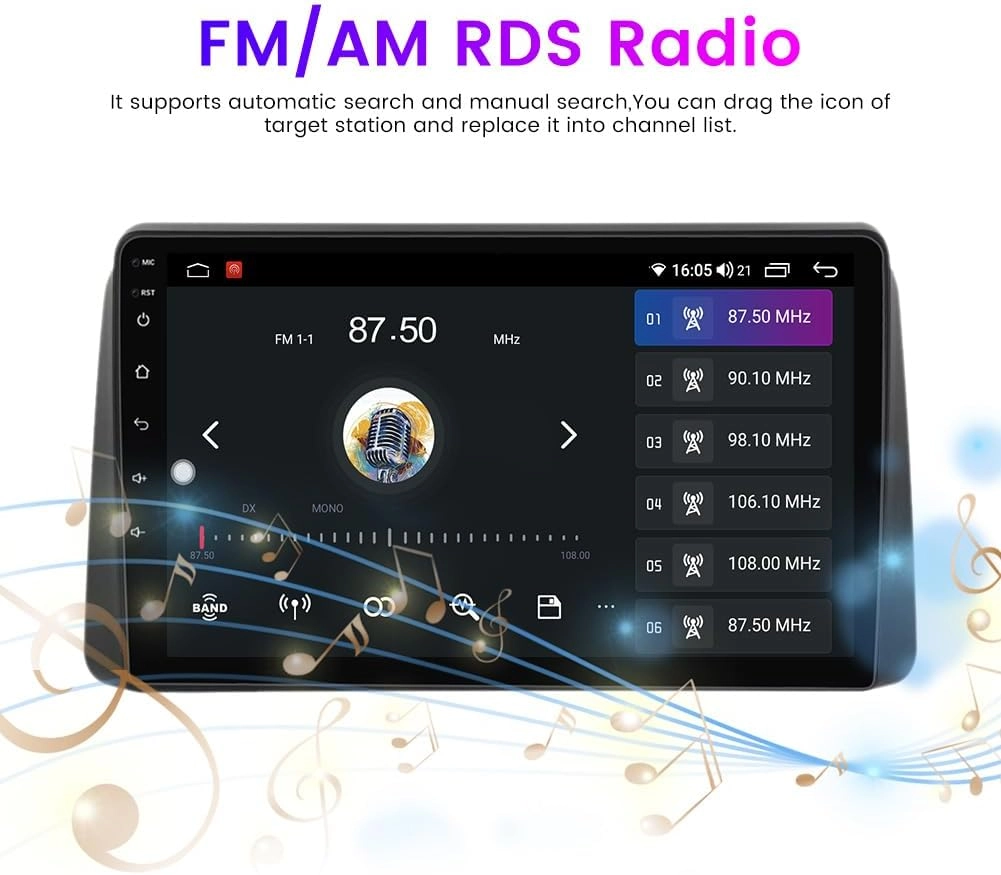 Android 13 Car Stereo for Dodge Grand Caravan 2011-2020, 9 Inch 8-Core 3D Real-Time Dynamics GPS Navi Radio Wireless Wired Car-Play Android Auto IPS BT FM AM RDS DSP 4G RAM 32G ROM